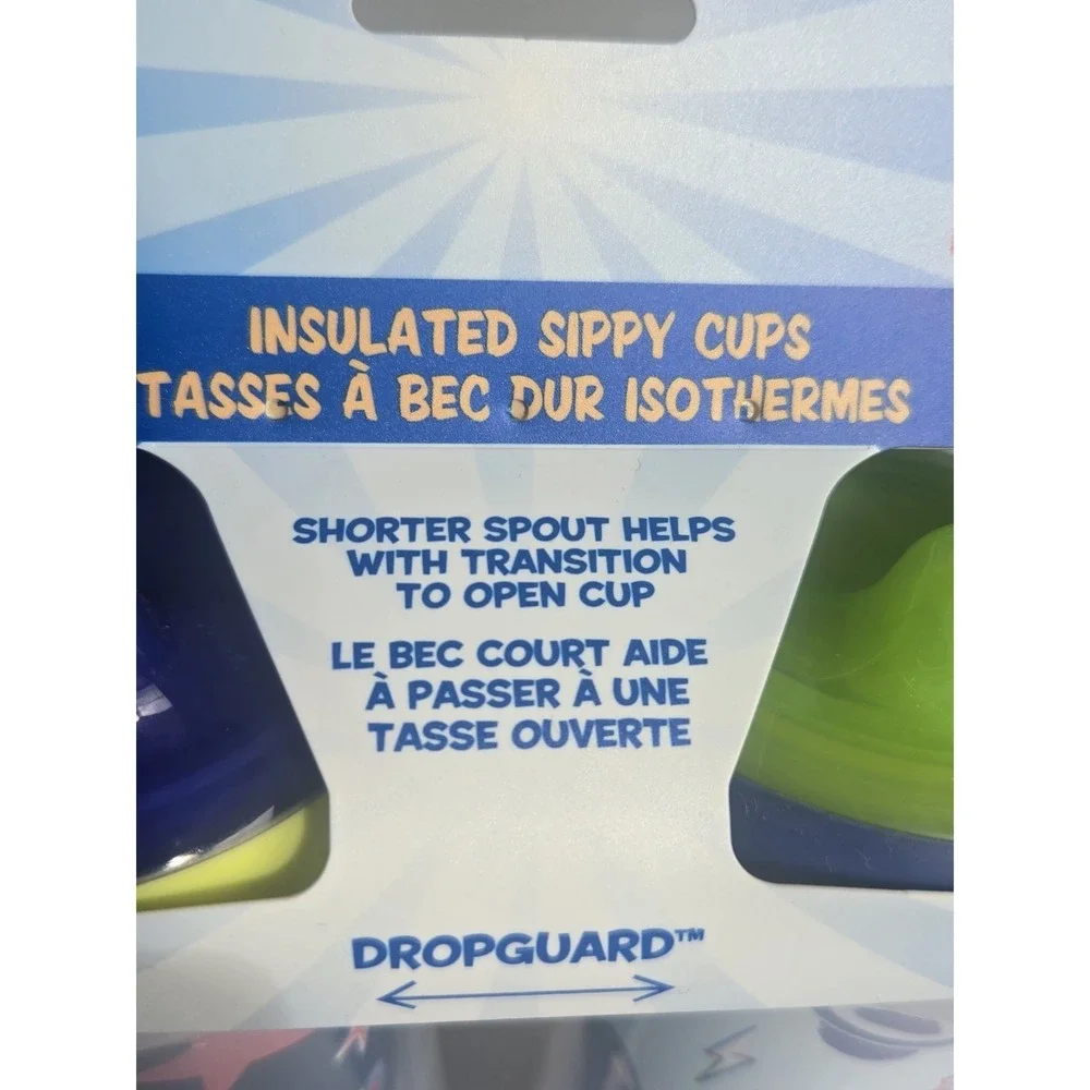 Disney Toy Story Sippy Cups 2pk Insulated Buzz Lightyear Aliens‎ DropGuard NEW